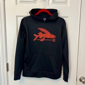 Patagonia Boys Flying Fish PolyCycle Hoodie XXL Black Red Gorpcore Retro